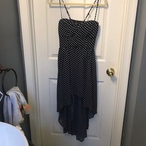 Forever 21 Navy Polka Dot High Low Dress